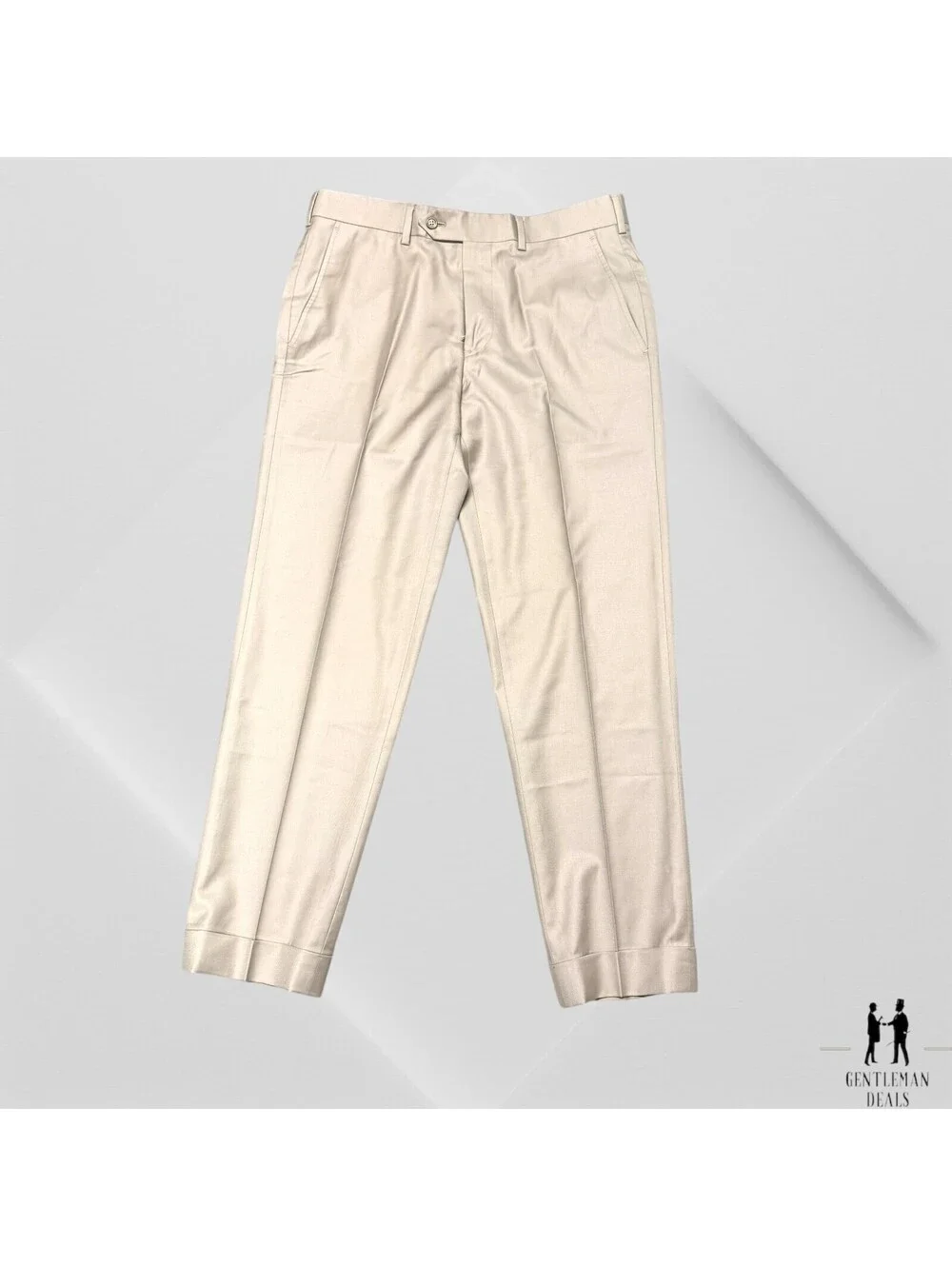 Southwick Clothes Dress Pants Men 34 (33x29) Tan 110s Wool Cuffed Beige